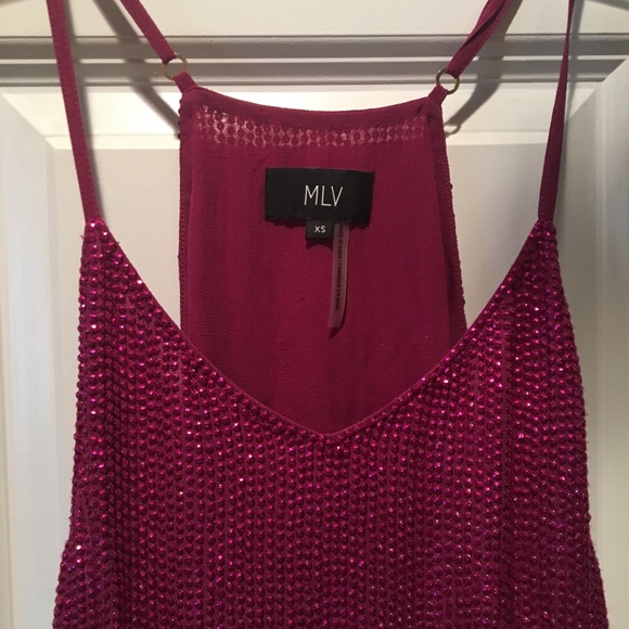 REVOLVE MLV Carmen Sequin Dress in Magenta - Picture 6 of 8